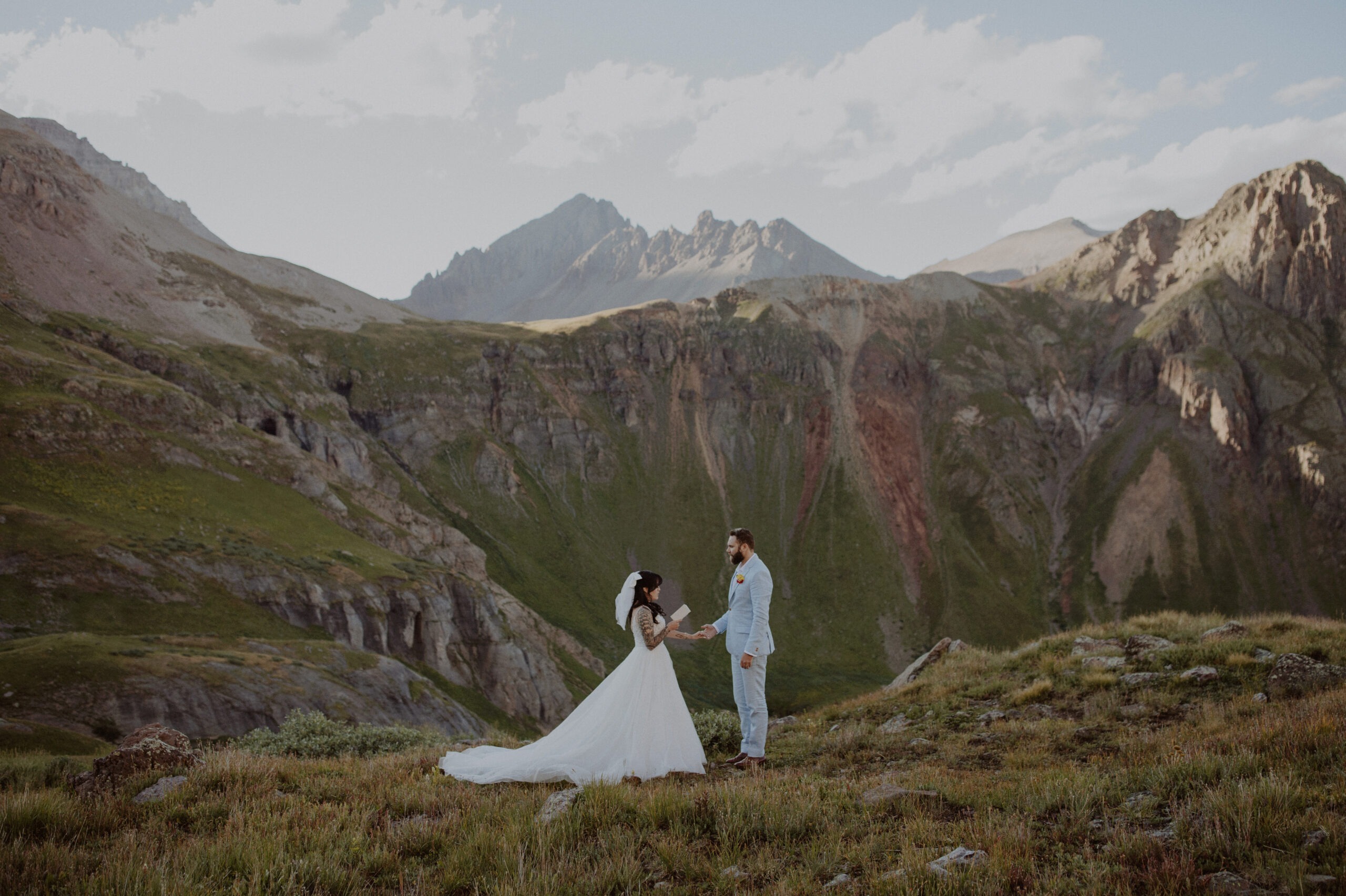 Couple elopes at Governor's Basin in the San Juan Mountains.